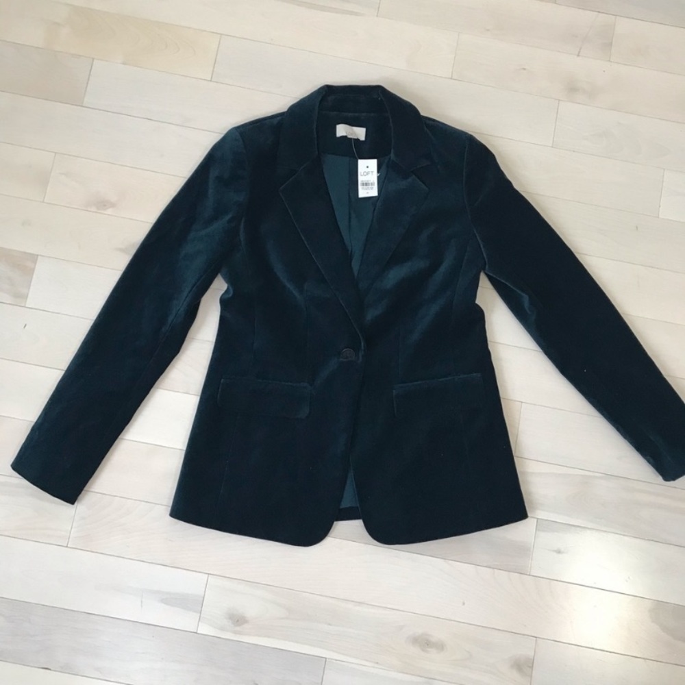 LOFT TEAL VELVET BLAZER SIZE 0